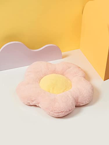 Qwinee Soft Cat Dog Bed Crate Mat Flower Design Round Pet Washable Reversible Bed Pad Pink L #TOP3