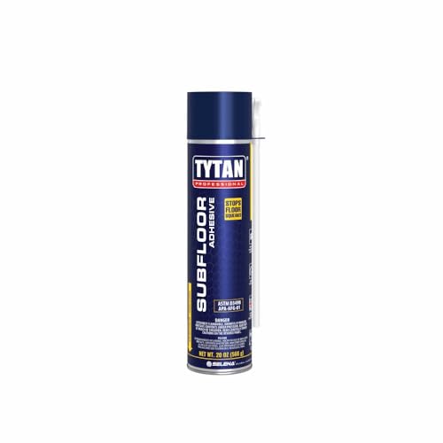 Subfloor Adhesive 20 oz Straw Foam, Prevents Floor Squeaks, Works on Wet or Frozen Surfaces, Ideal for Deck Building, Construction Adhesive, Wood Glue, DIY Deck (1 Pack)