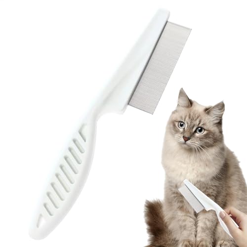 Peine antipulgas de acero inoxidable para gatos, perros y mascotas pequeñas, herramienta de aseo eficaz para eliminar pulgas, piojos, nudos y alfombrillas, ideal para mascotas pequeñas, medianas y