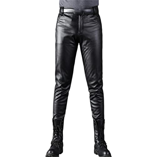 Pantalon de moto en cuir synthétique homme vêtement motard stretch taille 52