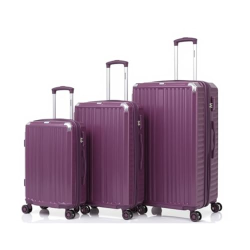 Expandable Purple 3-Piece Luggage Set 20/27/30 Inch – Lightweight ABS Hard Shell Spinner Suitcases with TSA Lock
