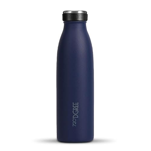 720°Dgree 04 Sapphire Blue - Sturdy Matt Vaccum Insulated Water Bottle “Milkybottle“ - 500 Ml - Bpa-Free, Leakproof, Thermo Stainless Steel Flask - Kids, Children, Sports, Kindergarten, School, Gym, Hot, Cold & Carbonated Drinks