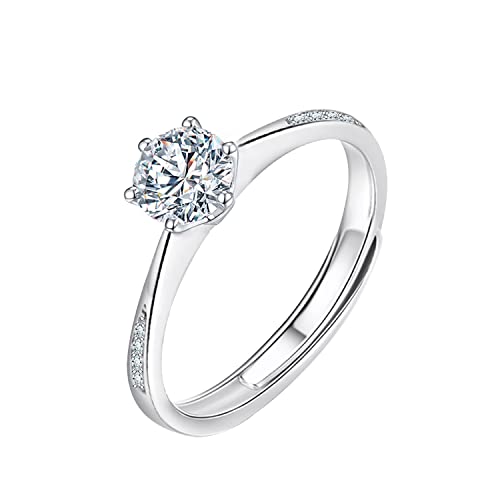 KristLand Anillo Abierto Ajustable de Plata de Ley 925 Con Circonita Cúbica Brillante Anillo de Mujer de Ley Para el Día de La Madre Boda Cumpleaños Caja de Regalo Para Damas y Novias Cover