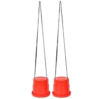 1 Pair of Kids Stilts Shoes, Plastic Balance Stepping Stones Interactive Walking Toy Walking Stilts Balance Bucket Stilts Toy with Adjustable Rope (Red)