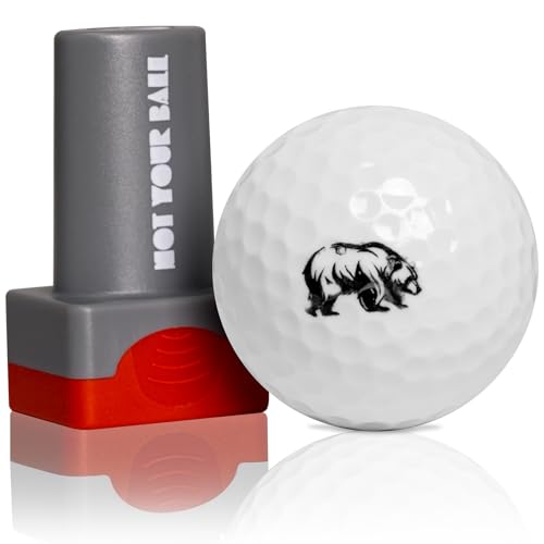 Golf Ball Stamp, Golf Ball Stamper, Reusable Self-Inking Golf Ball Stamp Marker to Identify Golf Balls, Golf Gift Golf Accessories for Men and Women Golfers