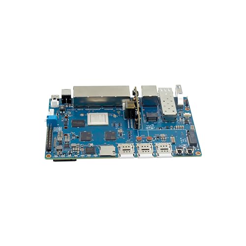 Image of Banana Pi BPI-R4 WiFi 7 Wireless Dual-Band WiFi Router Board OpenWRT, with MediaTek MT7988A (Filogic 880) SoC, Support 2X 10GbE SFP and 4X GbE Gigabit Ethernet for NAS Smart Home Gateway (POE SET2)