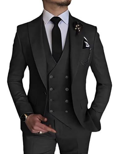 Men's 3 Piece Suit Slim Fit Suits One Button Blazer Vest Pants Formal Business Wedding Prom Suits