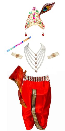 Image of BLU VAPOUR Krishna dress for Kids, krishna dress for baby boy, kanha dress for kids, krishna costume for baby boy,krishna costume for Janmashtami,3 Months-8 Years