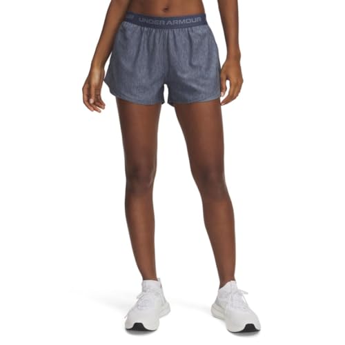 Under Armour Women's Tech Play Up Twist Shorts, (044) Downpour Gray / / Gravel, Medium