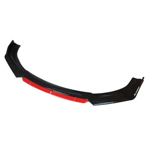 labwork 4 Pieces Universal Car Front Bumper Lip Spoiler Splitter Body Kit Bright Black Red Tongue