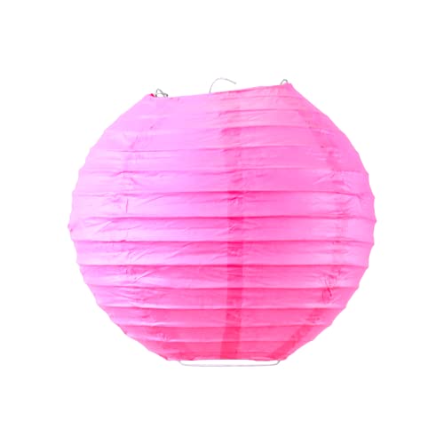 Boule Papier Rose Fushia 20cm - Lampion Papier en Papier de Riz - Lanterne Japonaise Rose Fushia pour Décoration de Mariage, Anniversaire, Fêtes