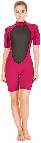 FLEXEL Women Wetsuit Shorty, 2mm 3mm Neoprene Shorty Sleeve Wet Suits for Men in Cold Water for Scuba Diving Surfing Swimming Snorkeling - Image 2