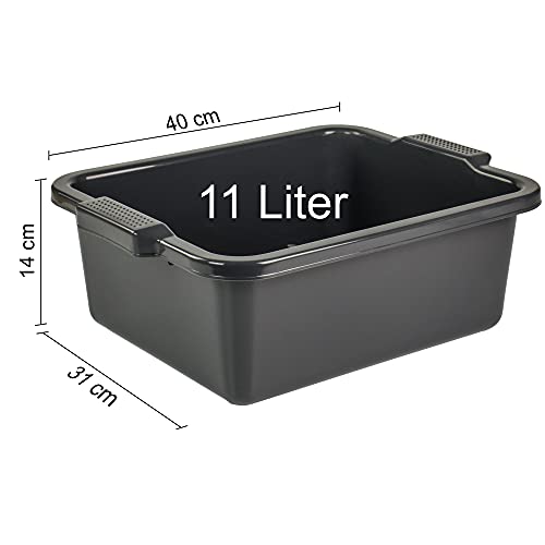 Hausfelder VIELZWECK Wanne und Schüssel 2er Set 11l. eckig - einsetzbar als Waschschüssel, Spülschüssel, Spülwanne und… – Bild 5