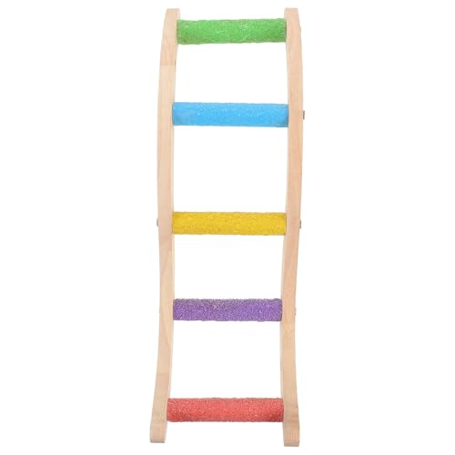 LOORGVEL 木製クローグラインディングはしご 小中型鳥用オウム遊具 セキセイインコ対応 ペットケージ用登り橋遊びおもちゃ ランダムカラー
