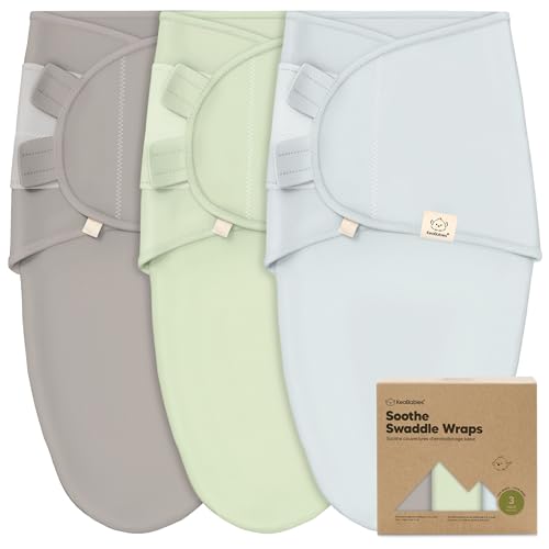 Image of KeaBabies 3-Pack Organic Baby Swaddle Sleep Sacks - Swaddles for Newborns, Infant 0-3 Months, Baby Girls, Boys, Soft & Snug Newborn Sleep Sack, Nursery Swaddling Blankets (Ripple)