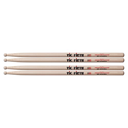 Vic Firth SD1 General Wood Tip Drum Stick 2 Pack Bundle