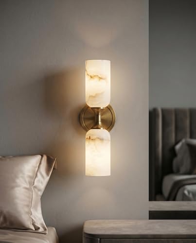 Image of Modern Spanish Alabaster Wall Sconce 14 inch