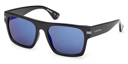 Harley-Davidson Men's Metal Accent Sunglasses, Black Frame & Smoke Lenses