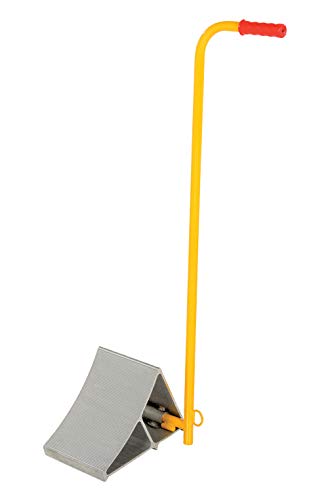 Image of Vestil EALUM-7-H Aluminum Wheel Chock with Handle 11-7 /8 In. x 17-1 /16 In. x 37-9 /16 In. Silver