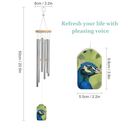 Carillon à vent commémoratif paon ton profond extérieur de 52cm - 3