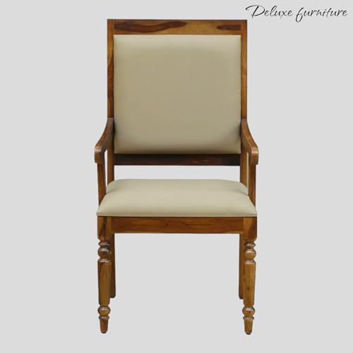 Image of Solid Wooden Chair | Arm Chair for Living Room, Bedroom & Home (23D x 23W x 44H Inchs) (Warren-Provincial Teak, One Seat)