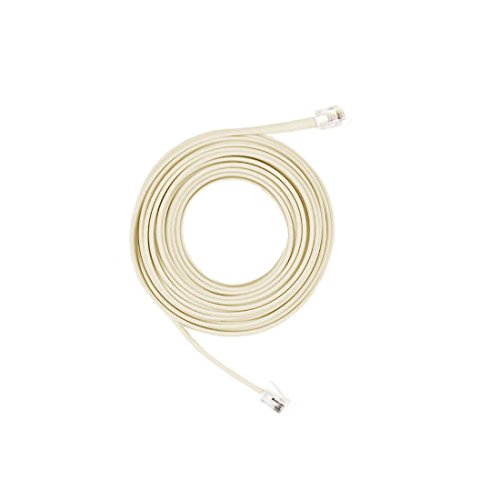 25' Foot Flat Almond Phone line Cord with Modular Plugs on Both Ends.