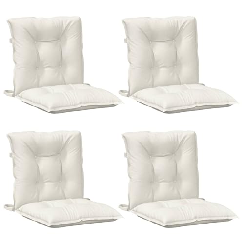 vidaXL Cojines Silla Respaldo bajo 4 uds Tela Crema Melange 100x50x7 cm, cojín, cojín para Silla, cojín para Asiento, cojín para sillón