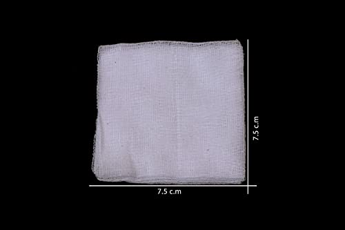 Image of Sterile Absorbent Cotton Gauze Swab (7.5cm x 7.5cm x 12ply) (Pack of 10) | Gauze Swab for Wound Dressing /First Aid /Home