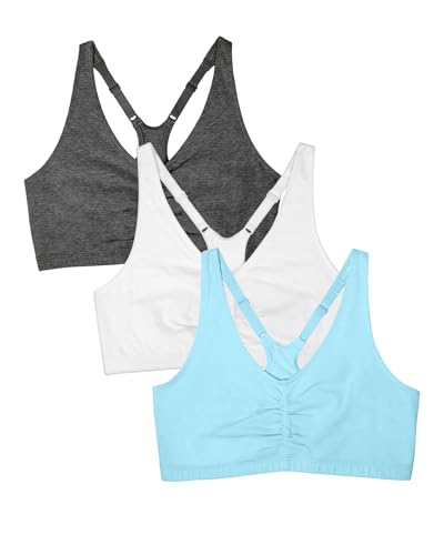 Image of Fruit of the Loom Women's Adjustable Shirred Front Racerback Sports Bra Multi Packs!