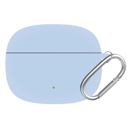 Image of Anvique Silicone Case Cover for Oneplus Nord Buds 4 Pro, Scratch Resistance, Shock Absorption, with Premium Carabiner (SkyBlue R)