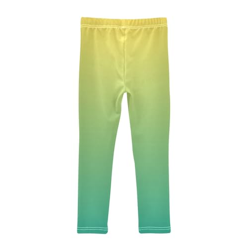DOMIKING Viridity Gradient Girl's Leggings Pants Kids' Yoga Pants Stretchy Dancing Bottoms 4 Years2
