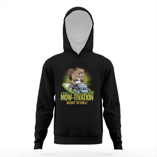 Funny Beaver Lawn mower Gardening Gift Hoodies for Teen Girls Boys Lightweight Kangaroo Pocket Sweatshirt3
