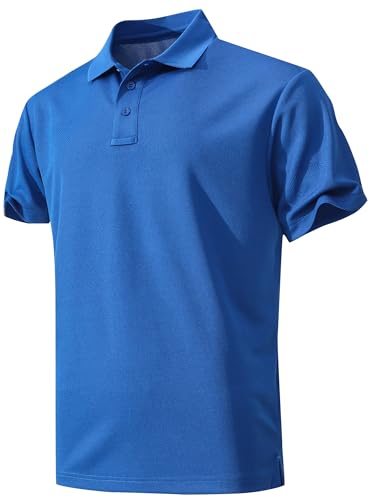 La Mejor Selección de Polo Sport favoritos de las personas. 37 KAOKLRNI - Polo de secado rápido para hombre, manga corta, rendimiento para golf, tenis, uso diario, casual, cuello, Azul, 3X-Large