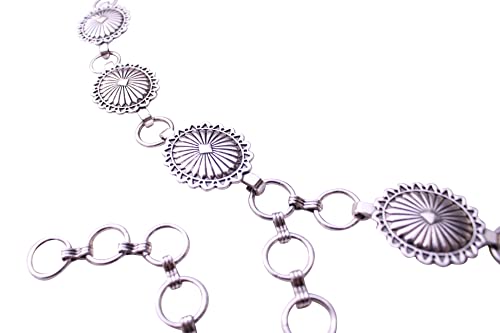 Western Small Metal Oval Concho Chain Belt No.222