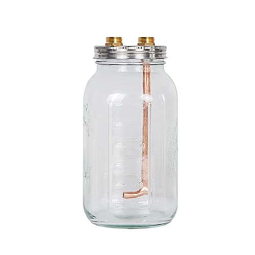 Image of Thumper Keg Kit 64 Oz Half Gallon Wide Mouth Mason Jar for Upgrade Shine Still Alcohol Distiller Whiskey Brandy Distillery Home Brewing