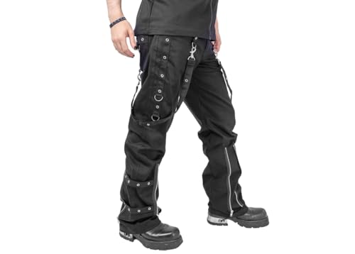 Generic Gothic Cyber Chain Goth Jeans Punk Rock Black Gothic Vintage Cotton Gens Trouser Pant