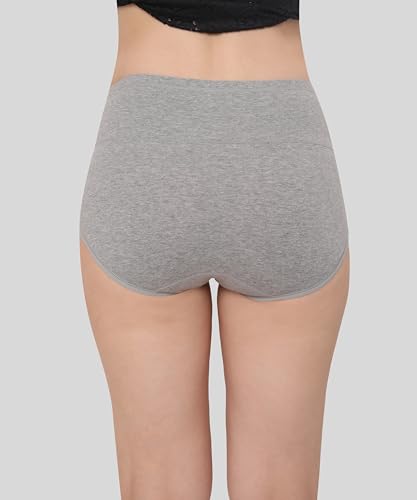 Image of GLAMORAS Women's Cotton High Waist Full Coverage Panty Set, Size M-XXL (Pack of 3 Panty) | High Rise Seamless Brief Panties for Women | Cotton Soft Tummy Support Underwear Panties for Women Combo Set