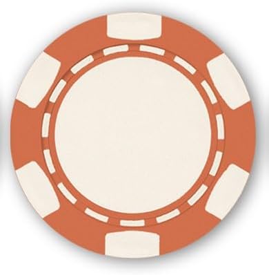 DA VINCI 6 Spot Clay Composite 11.5 gram Poker Chips, 100 Blank Chips for Direct UV Print or Hot Stamp (Orange)