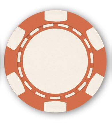 DA VINCI Lot de 6 jetons de poker en argile composite 11,5 g, 100 jetons vierges pour impression UV directe ou tampon à chaud (orange)