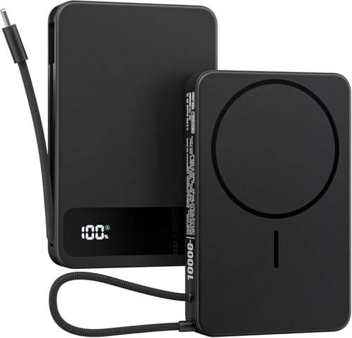 Magnetic Power Bank, 10,000mAh Wireless Portable Charger for Mag-Safe 15W Fast Charging, Battery...
