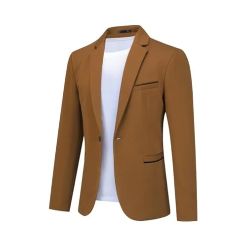 Men Solid Slim Fit Stretch Blazer Sporty Business Suit Jacket Lightweight Formal Coats Blazer3