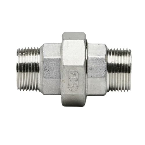 Lmrxofe One Color 304 Stainless Steel Union Pipe Fitting Connector Adapter For Home Garden Hose 1Pcs(Dn15 0.5Inch)