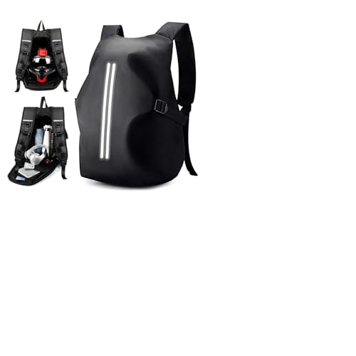 WEPLAN Helm Rucksack Herren Damen Motorrad Rucksack Wasserdicht Motorrad Rucksäcke Motorradrucksack Helmrucksack Motorradhelm Reise Rucksäcke Herren Leicht Helmtasche Reflektierend,Schwarz