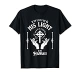 Brillando Su Luz en Hawaii Vintage Retro Jesús Camiseta