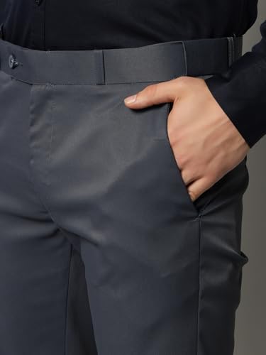 Image of Vogaan Formal Pant with Expandable Waist for Men | Men's Cotton Regular Fit Flat Front Pant for Party and Casual Wear