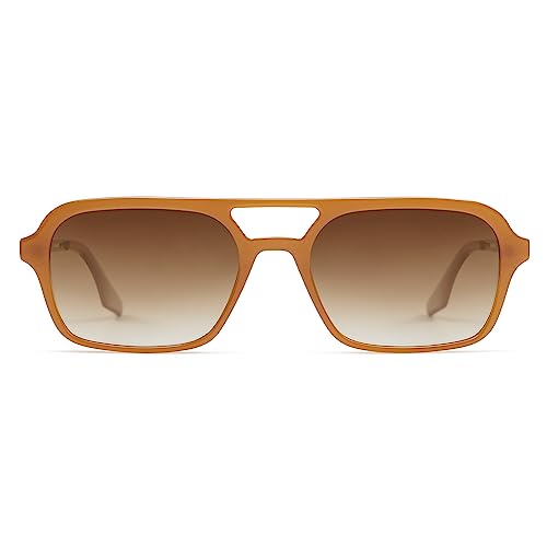 Image of SOJOS Vintage Polarized Aviator Sunglasses for Women Men 70s Retro Flat Narrow Rectangular Womens Glasses SJ2186