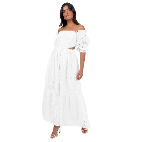 Robe Bardot Broderie Anglaise Idéale pour un Mariage Bohème
