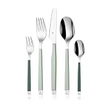 WMF Emotion, 30-teiliges Besteck-Set, für 6 Personen, Cromargan® hochwertiger Edelstahl, farbige Griffe, Wellenschliff-Messer, Frosty Green, 1115916700