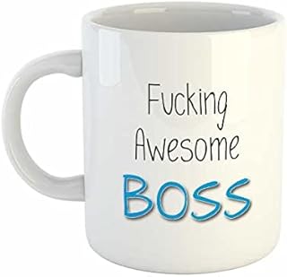 Fucking Awesome Boss Mug | Rude Mugs | Co Worker Gift | Novelty Mugs | Funny Mugs | Leaving Gifts | Office Mugs | New Job Mugs | Colleague Gift | Novelty Gifts
