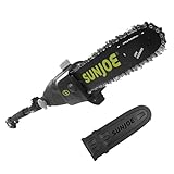 Sun Joe SWJ803E 10 inch 8.0 Amp Electric Multi-Angle Pole Chain Saw, Corded electric, Green